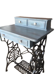 blue refurbished singer desk